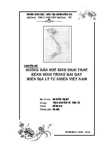 Chuyên đề Hướng dẫn học sinh khai thác kênh hình trong bài dạy miền Địa lý tự nhiên Việt Nam