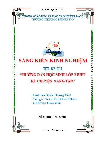 Sáng kiến kinh nghiệm Hướng dẫn học sinh Lớp 2 biết kể chuyện sáng tạo