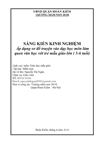 SKKN Áp dụng sơ đồ truyện vào dạy học môn làm quen văn học với trẻ mẫu giáo lớn (5-6 tuổi)