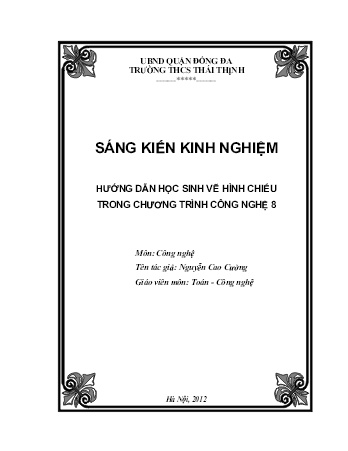 SKKN Hướng dẫn học sinh vẽ hình chiếu trong chương trình Công nghệ 8