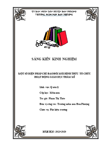 SKKN Một số biện pháp chỉ đạo đổi mới hình thức tổ chức hoạt động giáo dục thẩm mĩ