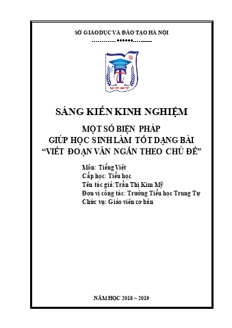 SKKN Một số biện pháp giúp học sinh làm tốt dạng bài “Viết đoạn văn ngắn theo chủ đề”