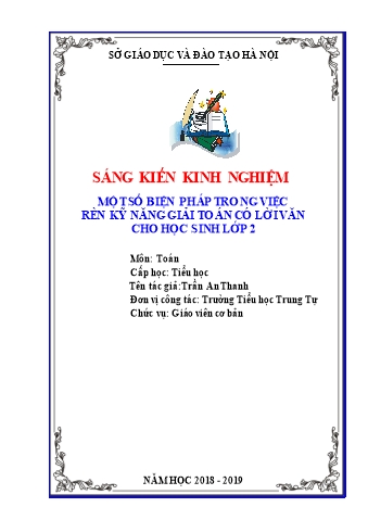 SKKN Một số biện pháp trong việc rèn kỹ năng giải toán có lời văn cho học sinh Lớp 2