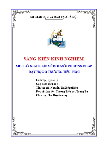 SKKN Một số giải pháp về đổi mới phương pháp dạy học ở Trường Tiểu học