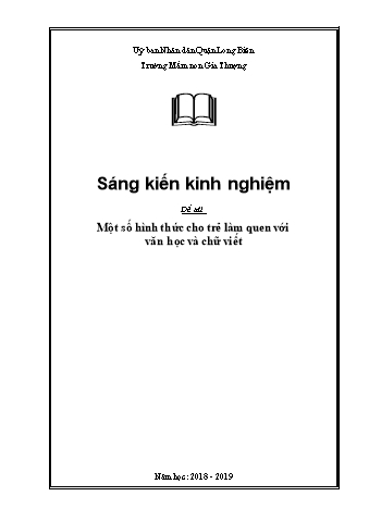 SKKN Một số hình thức cho trẻ làm quen với văn học và chữ viết