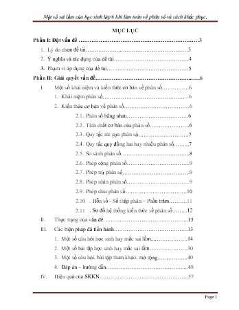 SKKN Một số sai lầm của học sinh Lớp 6 khi làm toán về phân số và cách khắc phục