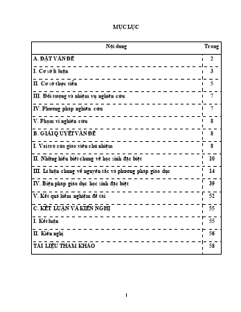 SKKN Nâng cao vai trò của giáo viên chủ nhiệm ở trường THCS Thượng Thanh thông qua việc giáo dục học sinh đặc biệt