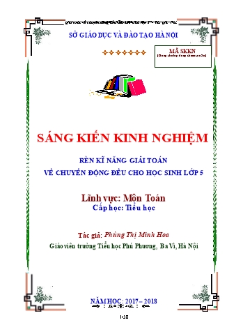 SKKN Rèn kĩ năng giải Toán về chuyển động đều cho học sinh Lớp 5